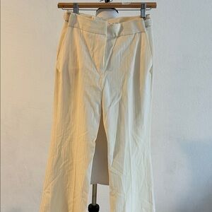 Chloe ,Cream straight -Leg Trousers
